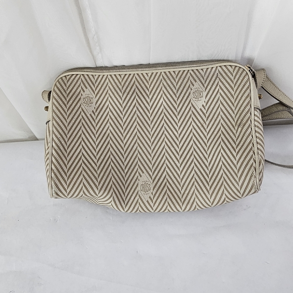 Vintage Mark Cross Cream & Tan Zip Top Shoulder Bag - Picture 7 of 13